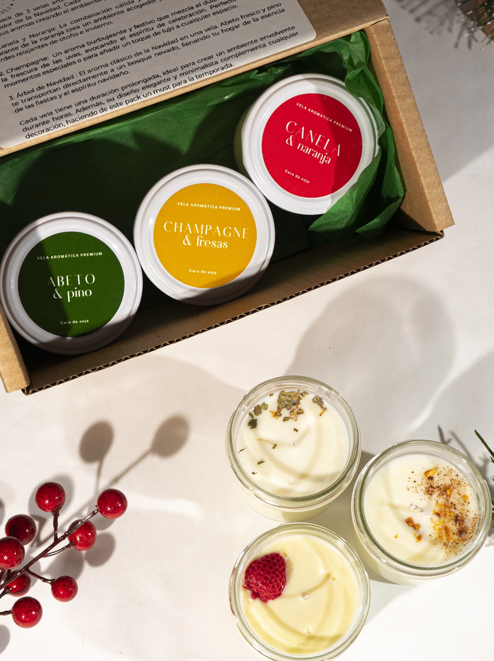 Pack aromas de Navidad: 3 velas aromáticas